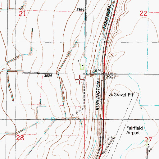 Topographic Map of 22N03W28AAAA03 Well, MT