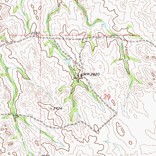 Topographic Map of 22N53E29BDBD01 Well, MT