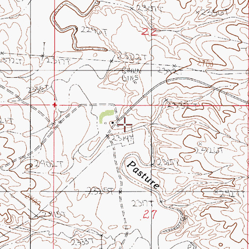 Topographic Map of 22N51E27BABD01 Well, MT
