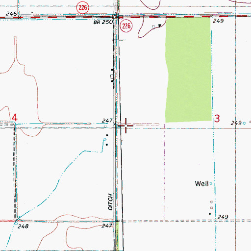 Topographic Map of Emerson Ditch Lateral Number 2, AR
