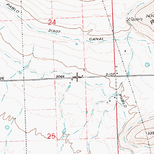 Topographic Map of 22N21W24DDC_01 Well, MT