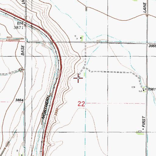 Topographic Map of 22N03W22BDAD01 Well, MT