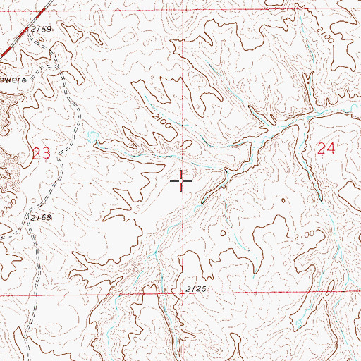 Topographic Map of 22N59E13CCBB01 Well, MT