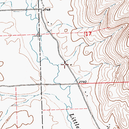 Topographic Map of 22N23W17CDB_01 Well, MT