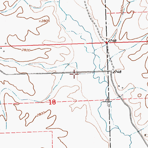 Topographic Map of 22N23W18ACA_01 Well, MT