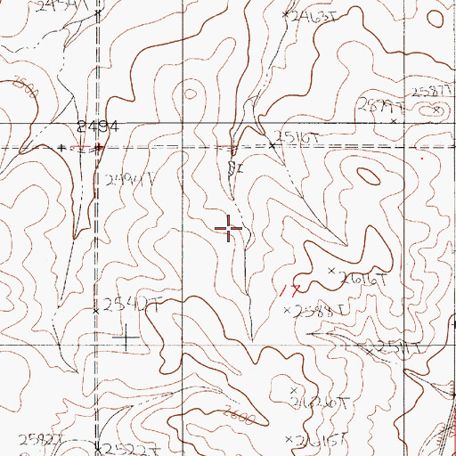 Topographic Map of 22N52E17BACC01 Well, MT