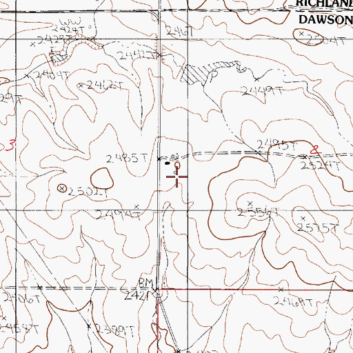 Topographic Map of 22N51E02CBBC01 Well, MT