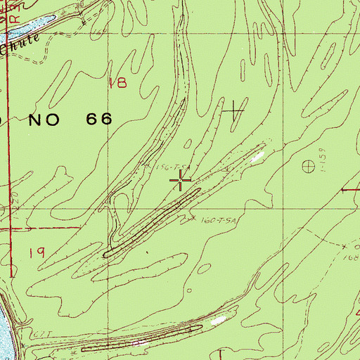 Topographic Map of Island Number 66, AR