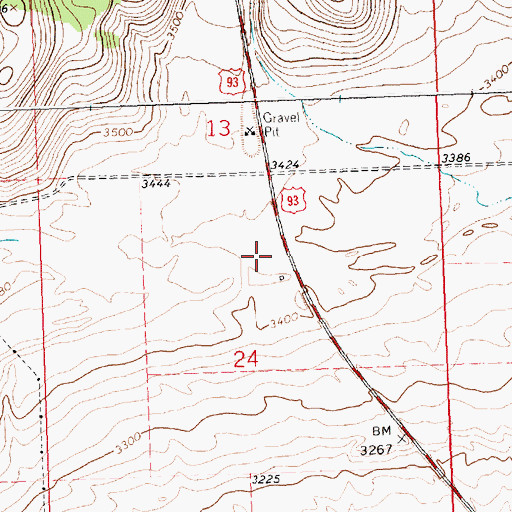 Topographic Map of 23N21W24ABC_01 Well, MT