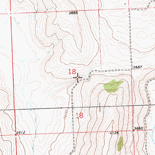Topographic Map of 23N21W18DBB_01 Well, MT