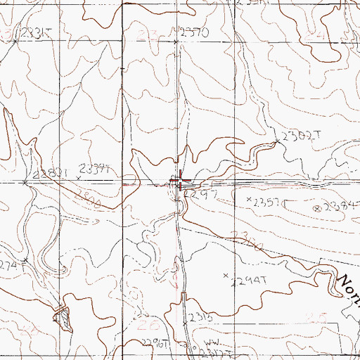 Topographic Map of 24N53E24DDCB01 Well, MT
