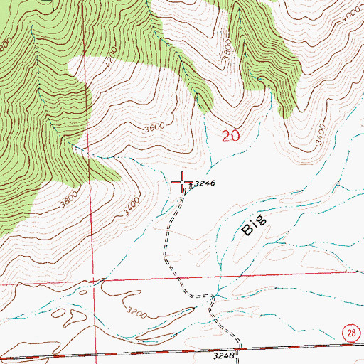 Topographic Map of 24N22W20CAC_01 Well, MT
