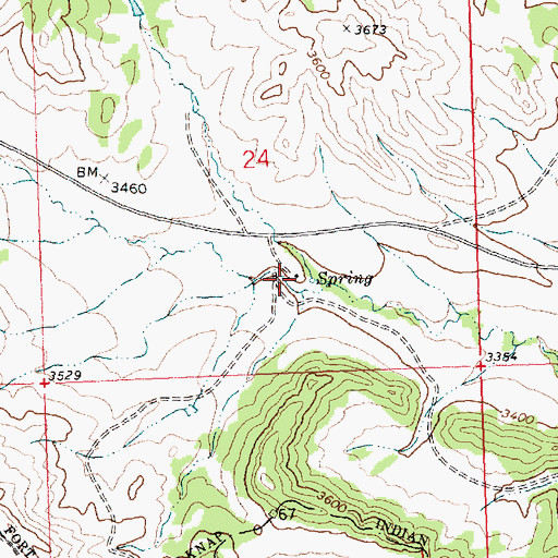 Topographic Map of 25N25E24DCBA01 Well, MT