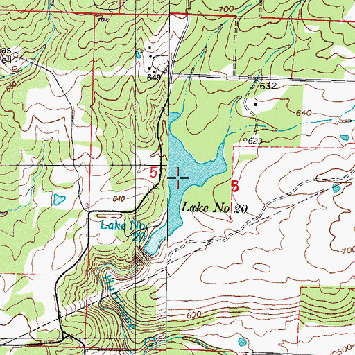 Topographic Map of Lake Number 20, AR
