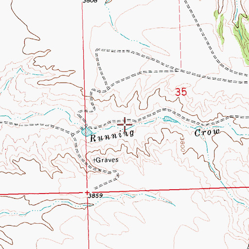 Topographic Map of 26N23E35CBDA01 Well, MT