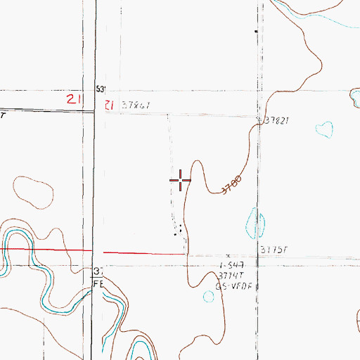 Topographic Map of 26N04W21D___01 Well, MT