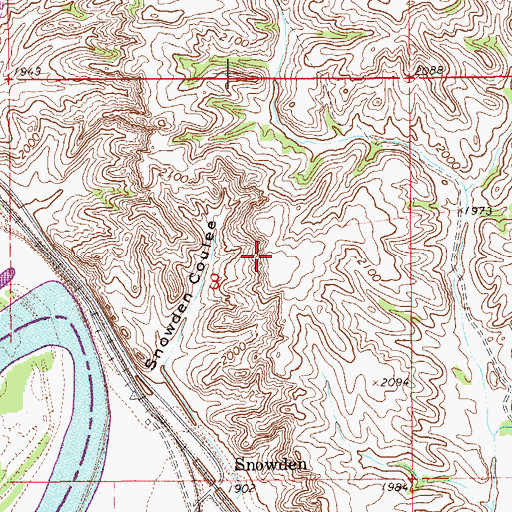 Topographic Map of 26N59E03AC__01 Well, MT