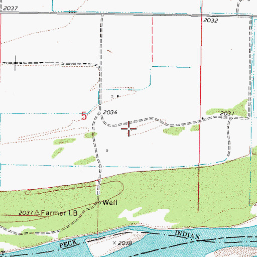 Topographic Map of 26N43E05DB__01 Well, MT