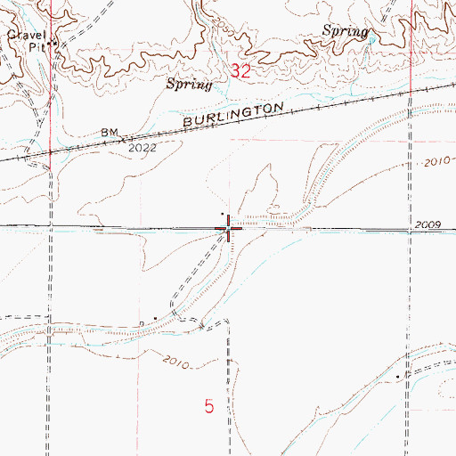 Topographic Map of 26N45E05ABBB01 Well, MT