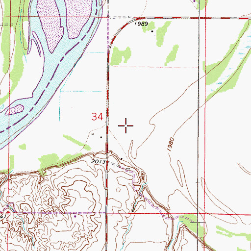 Topographic Map of 27N47E34DB__01 Well, MT