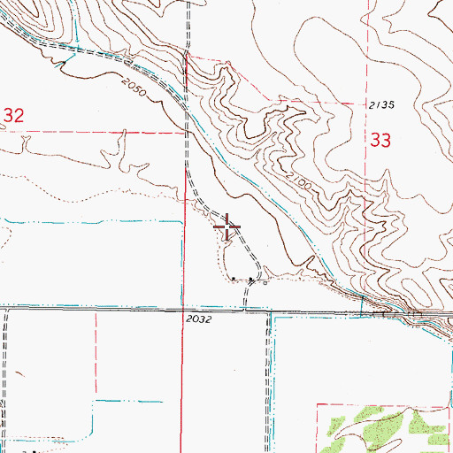 Topographic Map of 27N43E33CC__01 Well, MT