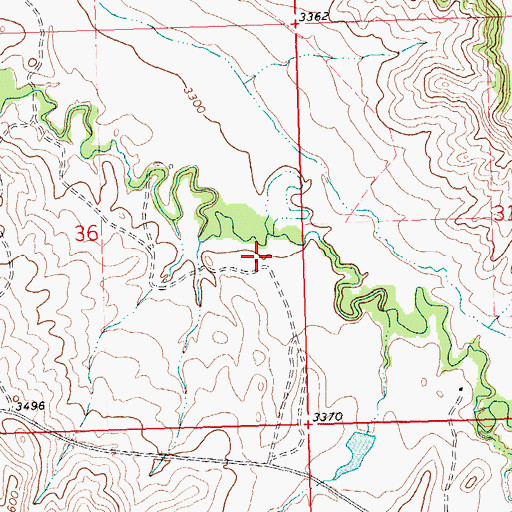Topographic Map of 27N24E36DAAC01 Well, MT