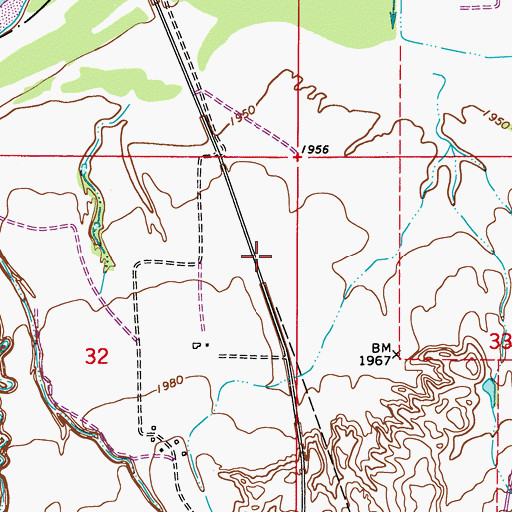 Topographic Map of 27N52E32AD__01 Well, MT