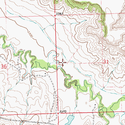 Topographic Map of 27N25E31BCCD01 Well, MT