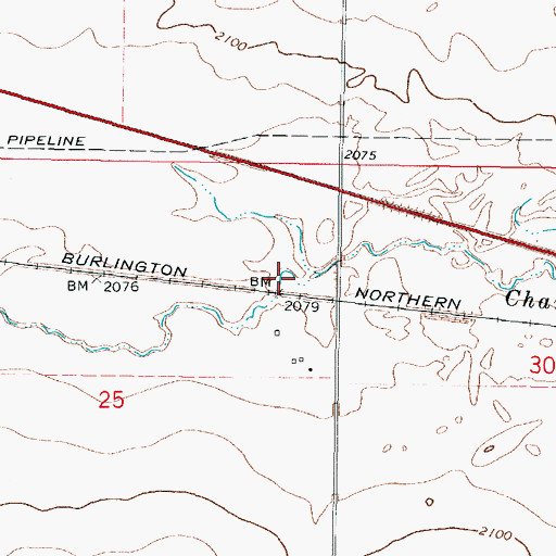 Topographic Map of 27N43E25AD__01 Well, MT
