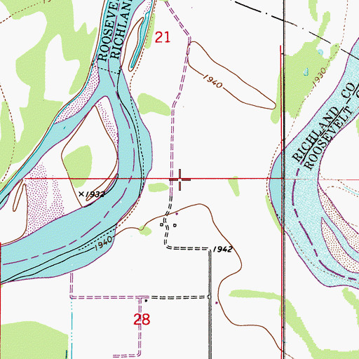 Topographic Map of 27N52E28AB__01 Well, MT