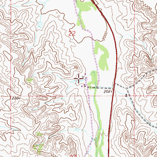 Topographic Map of 27N56E22DCBD01 Well, MT