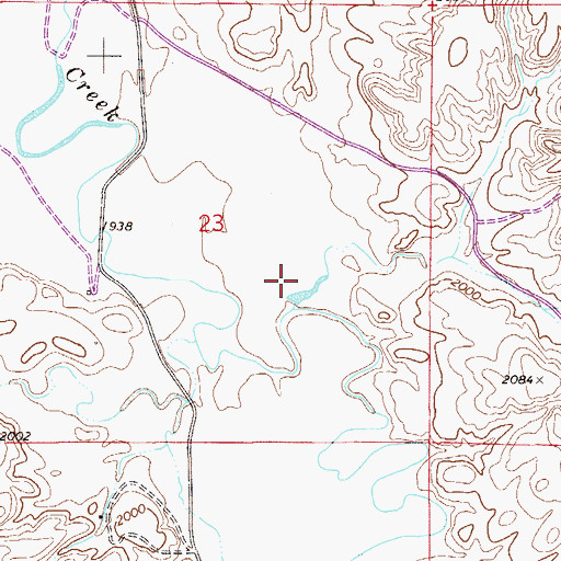 Topographic Map of 27N55E23DBCA01 Well, MT