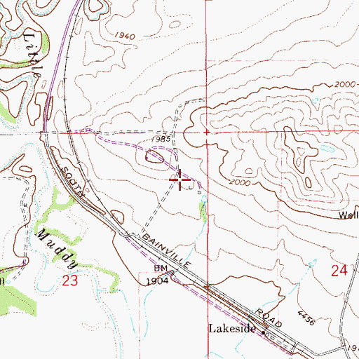 Topographic Map of 27N58E23AA__01 Well, MT