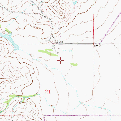 Topographic Map of 27N58E21AB__01 Well, MT