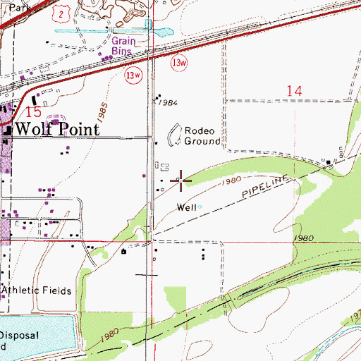 Topographic Map of 27N47E14CC__01 Well, MT