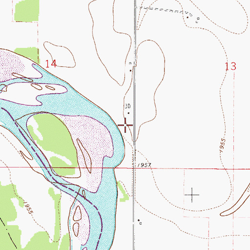 Topographic Map of 27N50E14DDAA01 Well, MT
