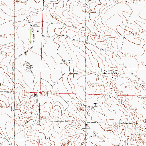Topographic Map of 27N33E14ADD_01 Well, MT