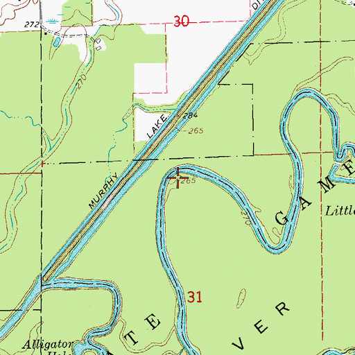 Topographic Map of Cow Ford Bend, AR