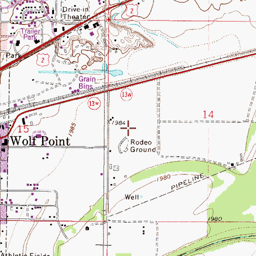 Topographic Map of 27N47E14CB__03 Well, MT