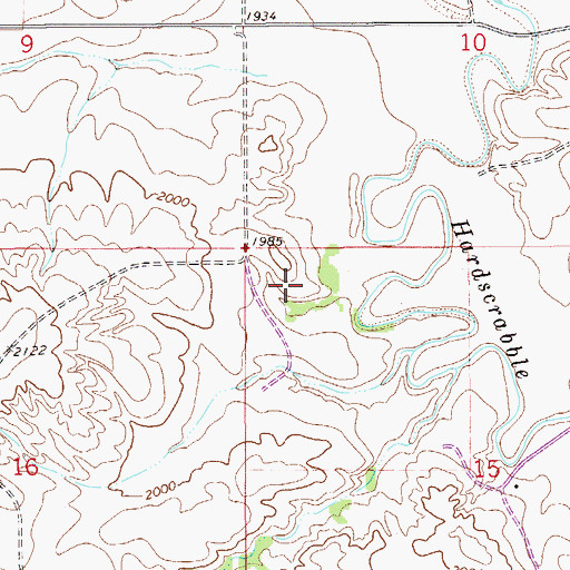 Topographic Map of 27N55E15BB__01 Well, MT