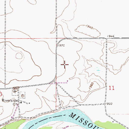 Topographic Map of 27N52E11BC__01 Well, MT