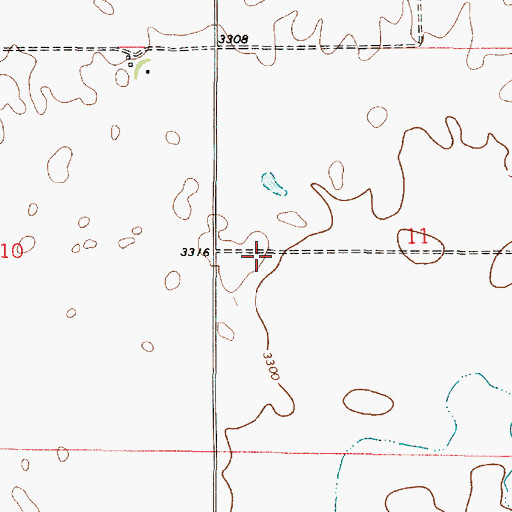 Topographic Map of 27N01E11CBAB01 Well, MT