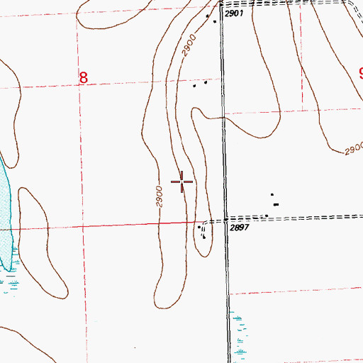 Topographic Map of 27N20W08DD__01 Well, MT