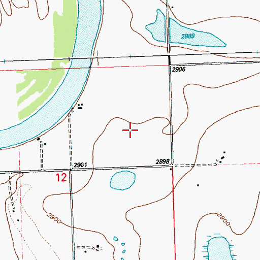 Topographic Map of 27N21W12AD__01 Well, MT