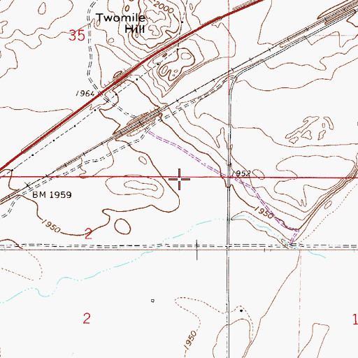 Topographic Map of 27N52E02AA__01 Well, MT