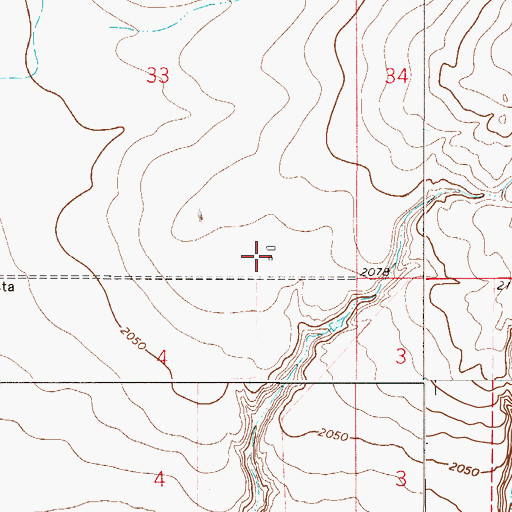 Topographic Map of 28N51E33DDCC04 Well, MT