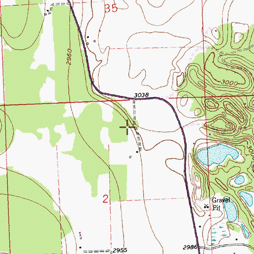 Topographic Map of 27N20W02AB__01 Well, MT