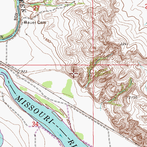 Topographic Map of 28N55E34AA__01 Well, MT