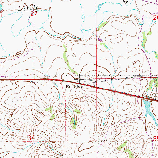 Topographic Map of 28N59E34AAAB01 Well, MT