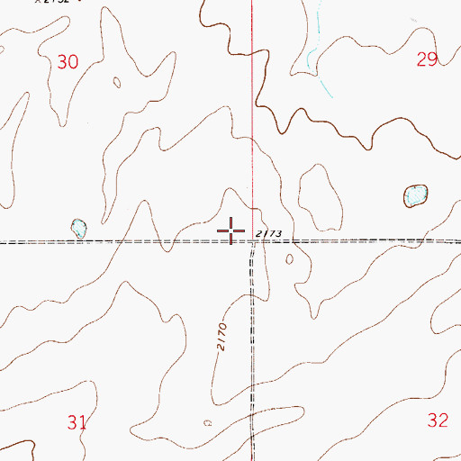 Topographic Map of 28N52E30DDDD01 Well, MT